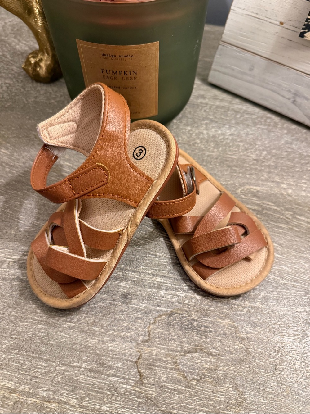 Kids Brown Leather-Style Sandals - Comfortable Casual Toddlers